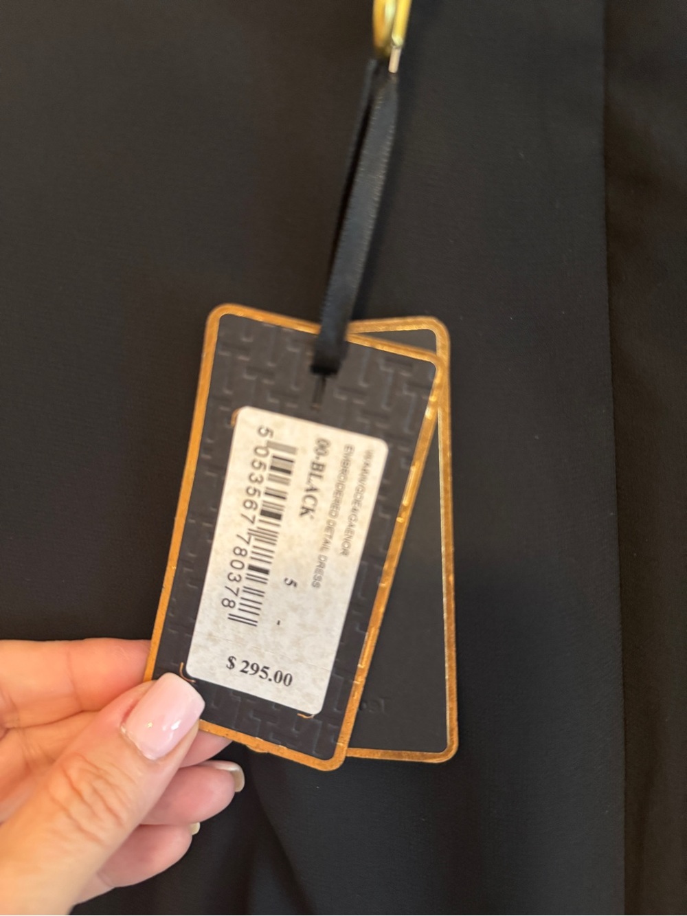 Ted Baker Black Dress with Gold Embroidered Accents - Picture 7 of 7